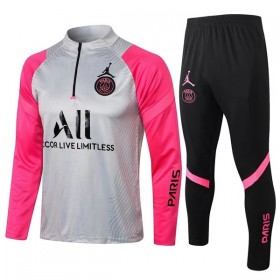 Paris Saint Germain Kind Trainings Sweatshirt Pak Kwart-Zip 2022-23 Lichtgrijs roze